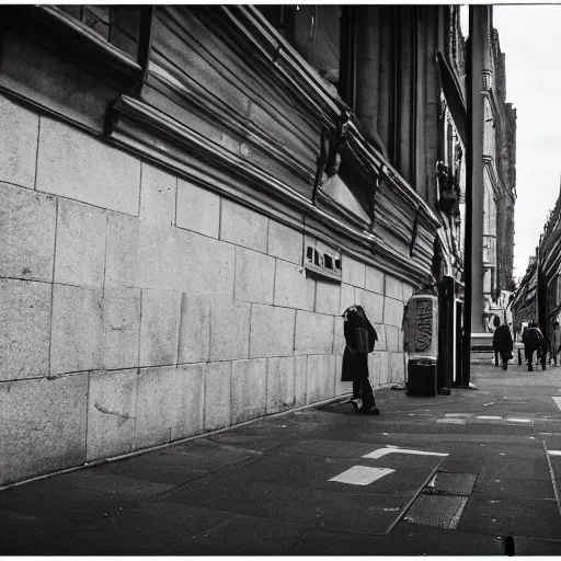 Prompt: london street photography, fuji film x 1 0 0 v