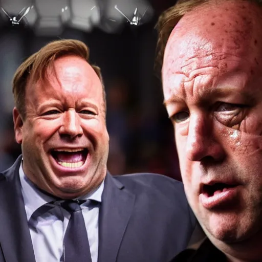 Prompt: hybrid of alex jones and gengar crying, photograph, ultra detailed, 8 k, rule of thirds.