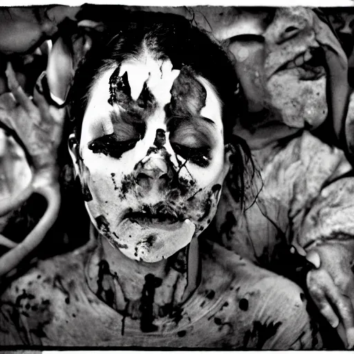 Image similar to photorealism of Ebola is virus that causes severe bleeding, organ failure, and can lead to death by Graciela Iturbide depressing, frustrated detailed, high definition chaotic, micro details wide angle lens dark lighting