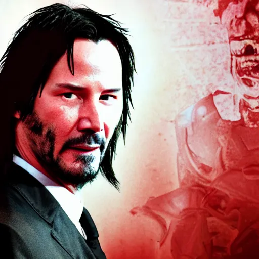 Image similar to Keanu reeves as a zombie 4K detail