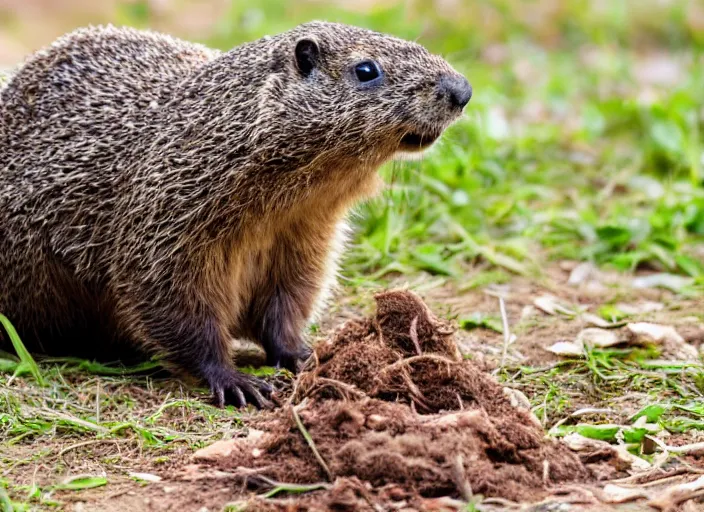 Image similar to groundhog eating a worm