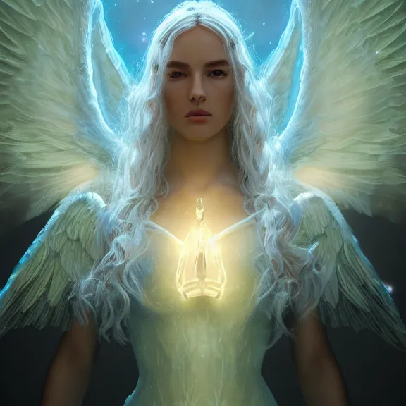 Image similar to a portrait of a glowing enchanted hard cobblestone angelic heavenly elf in heaven, fantasy, octane render, unreal engine, artstation, digital painting.