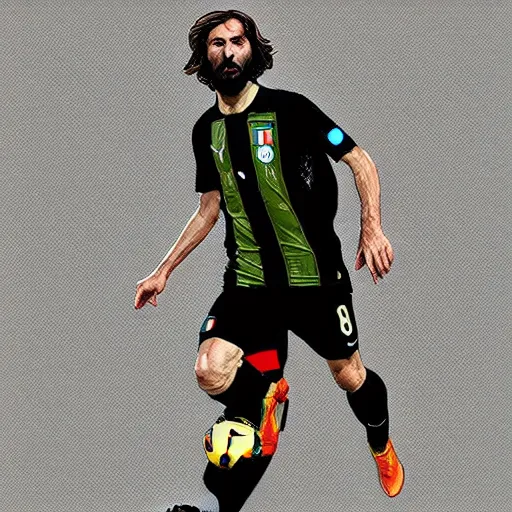 Prompt: pirlo italia, digital art