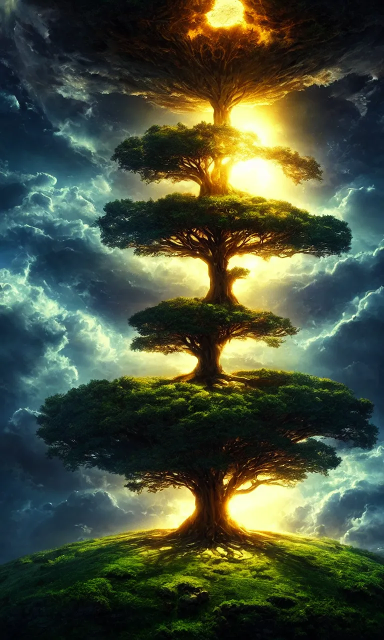 godly tree of life seen from outer space engulfs the | Stable Diffusion ...