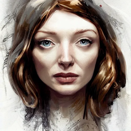 Image similar to portrait of actress eleanor tomlinson, colourised, face portrait, epic, tragic, military art, fantasy, dieselpunk, hd shot, digital portrait, beautiful, artstation, comic style, by artgerm, guy denning, jakub rozalski, magali villeneuve and charlie bowater