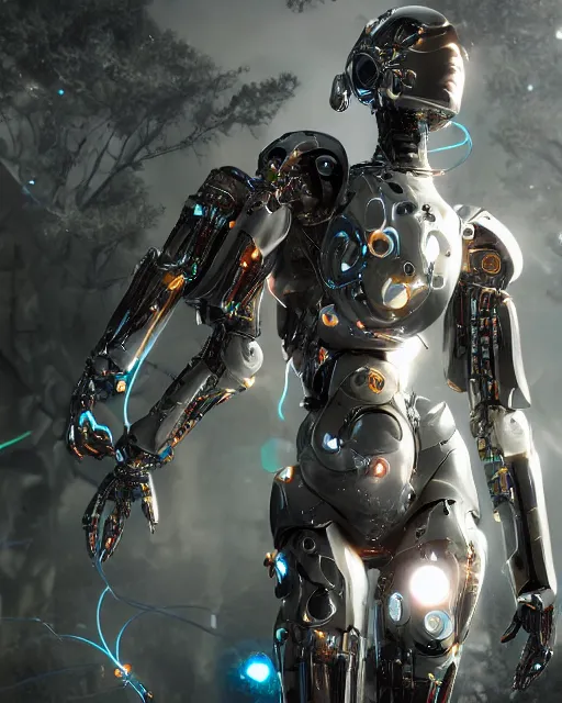 Image similar to cyborg cybersuits goddesses, microchip, artificial intelligence, bio-mechanical bio-luminescence, neurons, nerve cells, octane render, cinematic, rim light, hyper realism, high detail, masterpiece, high fashion