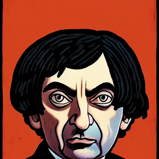 Prompt: portrait of mr. bean as napoleon by becky cloonan