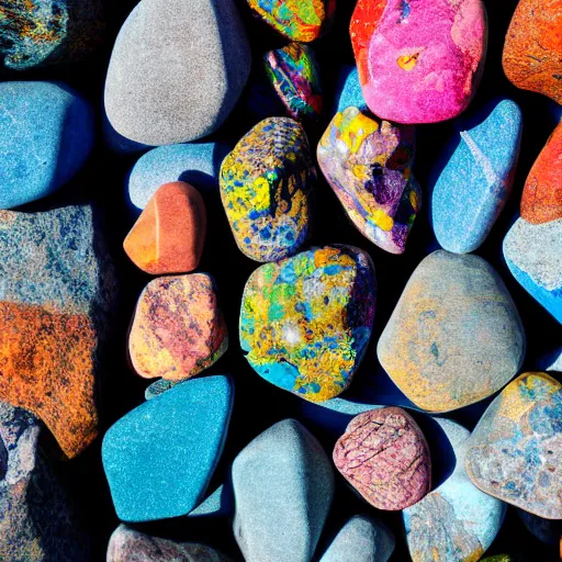 Image similar to colorful rocks, overhead photography