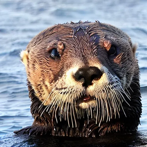 Prompt: sea otter with the face of nicolas cage