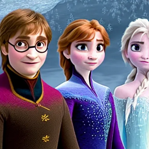 Prompt: A still of Harry Potter in Frozen (2013)