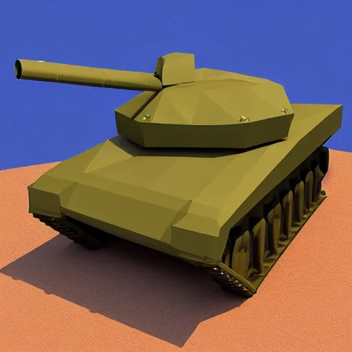 Prompt: a low poly tank