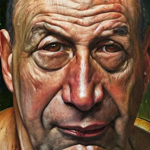 Image similar to high quality high detail painting by lucian freud, hd, joe rogan portrait