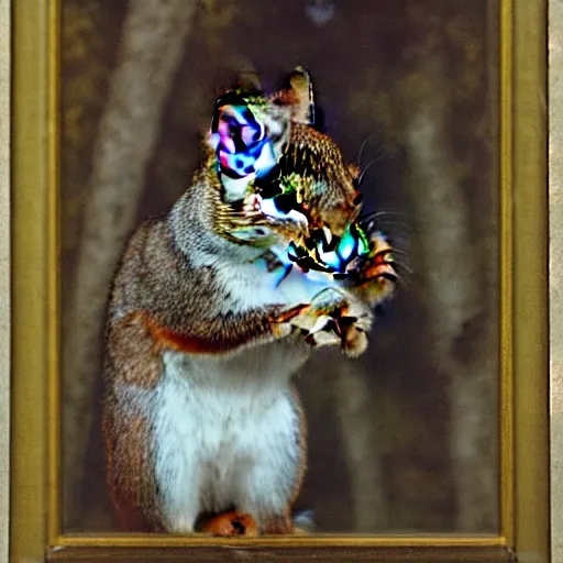 Image similar to portrait of a squirrel wear an aviators cap, 8 k, by norman rockwell,