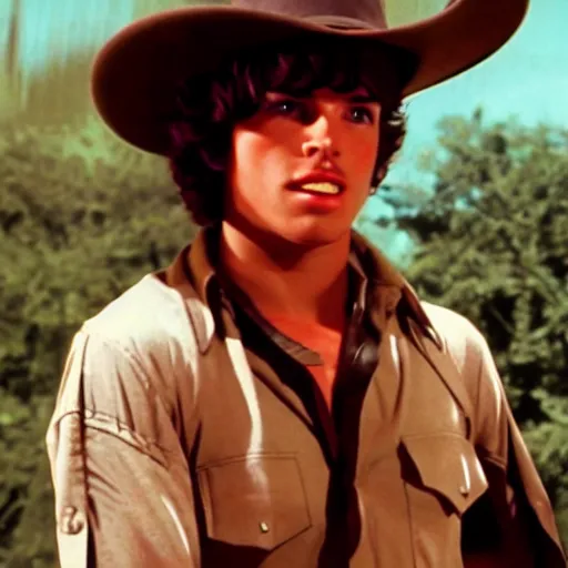 Image similar to a film still of young Joseph Joestar from Battle Tendency in Raiders of the Lost Ark(1981)