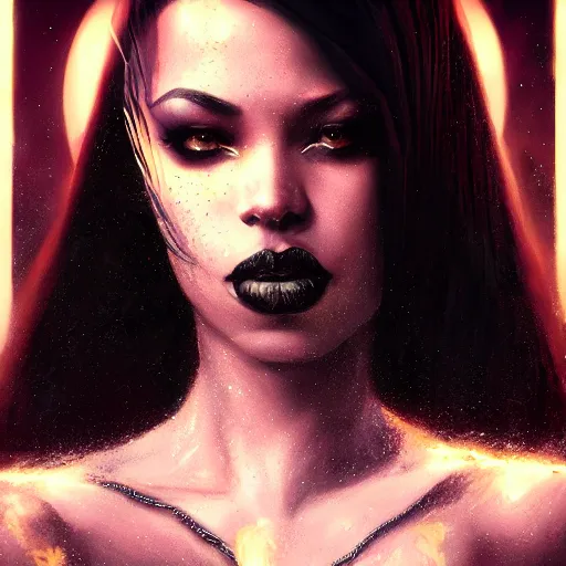 Image similar to aaliyah as queen of the damned, darkwave, darksynth, concept headshot art, sharp, digital matte painting, art by greg rutkowski, wlop, dramatic lighting, trending on artstation