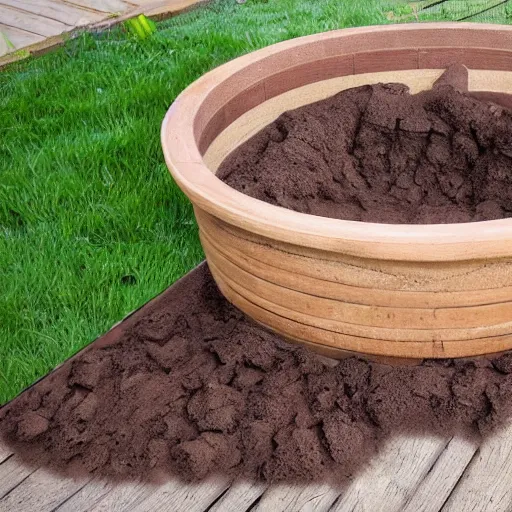 Image similar to brown tub made of dirt