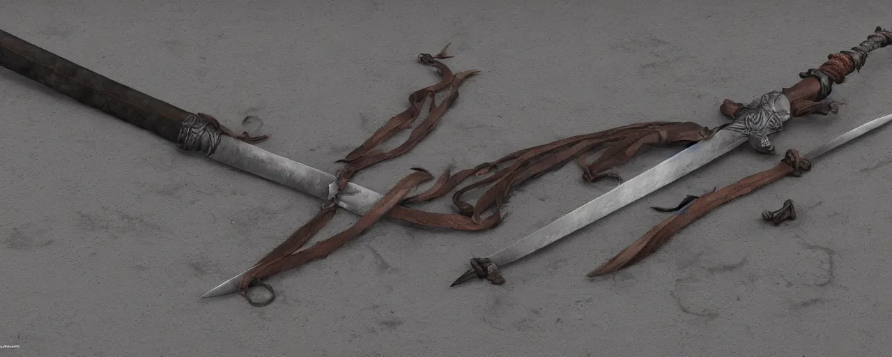 Prompt: basic steel sword, shortsword, wood, leather, medieval, forged, blacksmith, product design, art by gerald brom, greg rutkowski and artgerm and james jean and zdzisław beksinski, 8 k, unreal engine, c 4 d