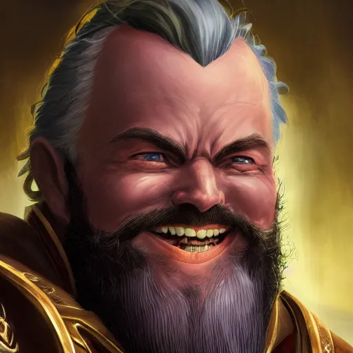 Prompt: close up shot of Nathanos Blightcaller smiling confidently