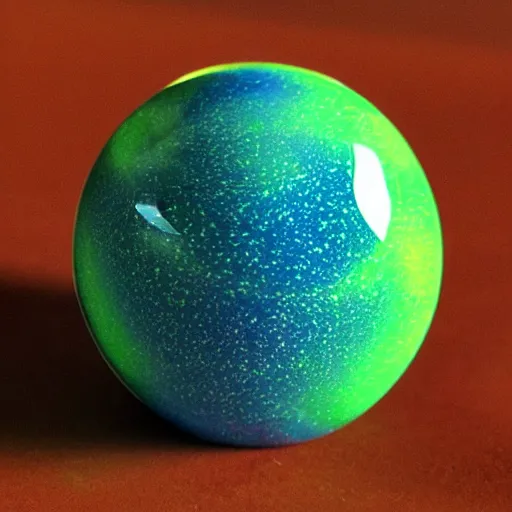 Image similar to sphere energy ball , ideal round of energy in pure space , vivid colors, sparks and patterns