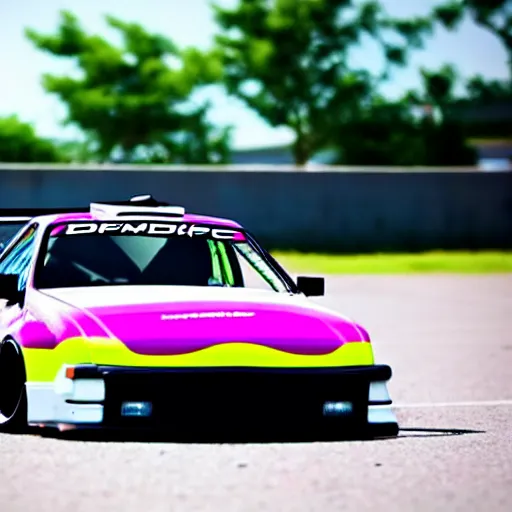 Prompt: a drift car in the style of a 90s anime