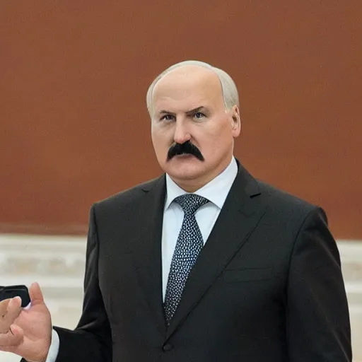 Image similar to Alexander Lukashenko as a supervillain, devilishly holding earth in his hands