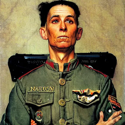 Prompt: portrait of a wing warrior, by Norman Rockwell