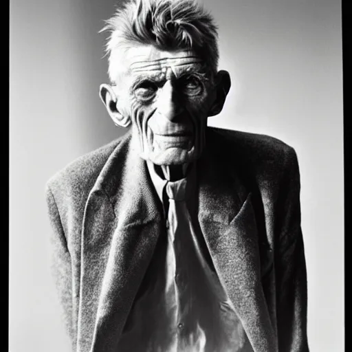 Image similar to portrait of Samuel Beckett by Caravagio