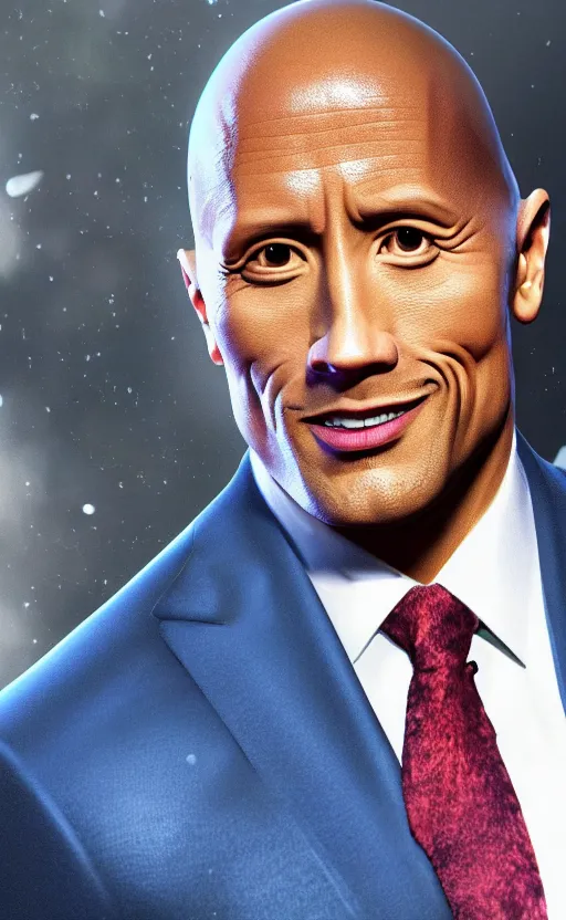 Image similar to dwayne johnson wearing a suit as the president of the united states, dynamic lighting, photorealistic fantasy concept art, trending on art station, stunning visuals, creative, cinematic, ultra detailed