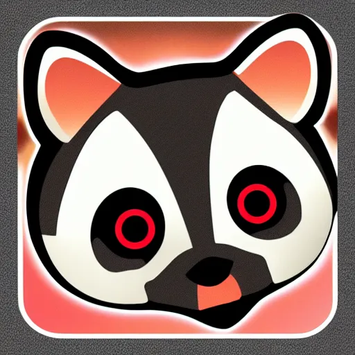Prompt: iphone app icon for an app that controls nearby raccoons.