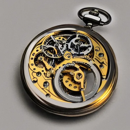 Image similar to cu thousands of tiny interlocking wheels and pinions make for the most elaborate pocket mechanical pocket watch mechanism ever invented, hyperreal - h 6 4 0