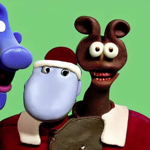 Prompt: Wallace and Gromit starring in FaceOff