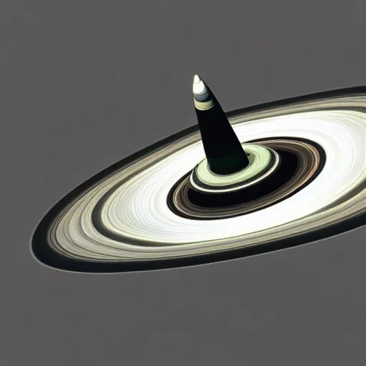 Image similar to 3 d render of a spaceship near saturn