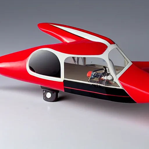 Image similar to 1950s red sporty electric flying hovercar 35mm 8k product photo