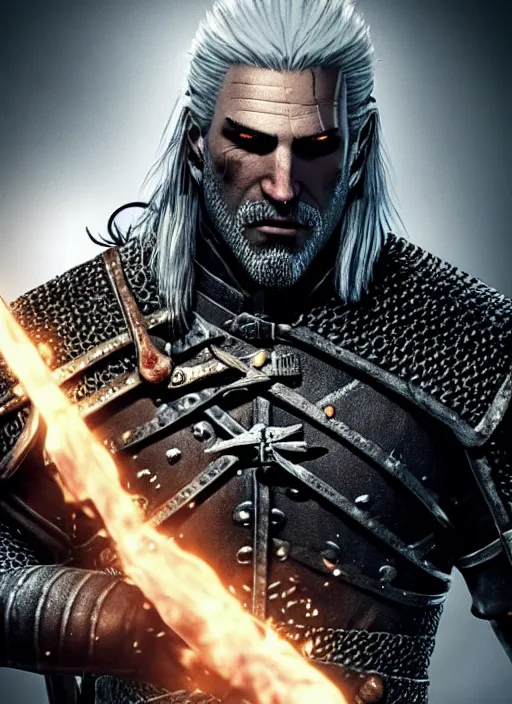 Image similar to geralt of rivia in dark souls