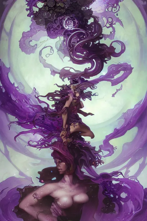 Image similar to purple fire magic, amethyst, magical, painted purple, rpg, icon, by nekro, peter mohrbacher, alphonse mucha, brian froud, yoshitaka amano, kim keever, victo ngai, james jean