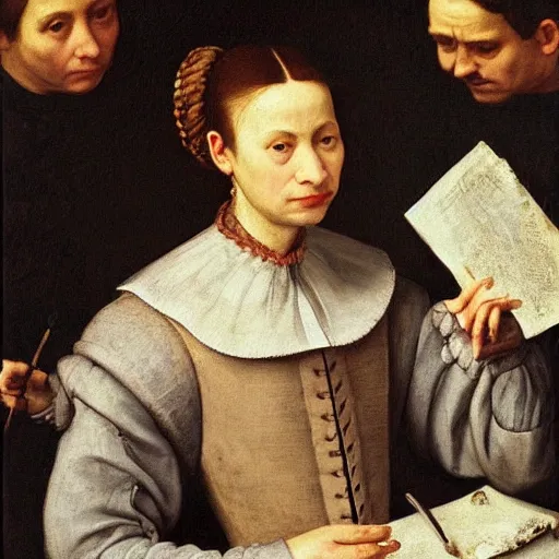 Image similar to a painting of a disgruntled java programmer, a portrait by sofonisba anguissola, trending on tumblr, renaissance, chiaroscuro, studio portrait, dutch golden age, flemish baroque, italian, pre - raphaelitism, rococo, unsplash