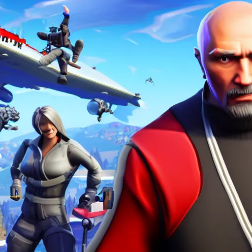 Image similar to vladimir putin as fortnite character, gameplay screenshot