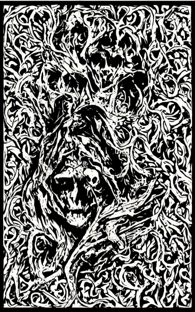 Image similar to talavera de la reina masterpiece black metal album cover