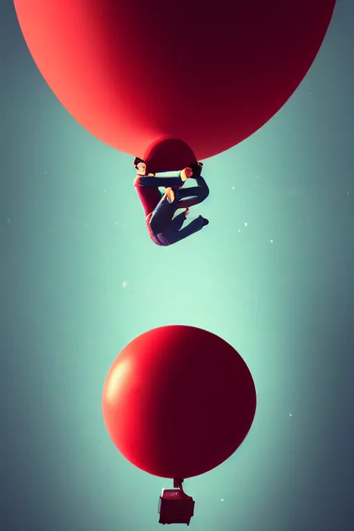 Image similar to the universe suspended in the infinite void by a single red balloon, dramatic lighting, cinematic, establishing shot, extremely high detail, foto realistic, cinematic lighting, post processed, concept art, high details, cinematic, 8k resolution, beautiful detailed, photorealistic, digital painting, artstation, concept art, smooth, sharp focus, artstation trending, octane render, unreal engine