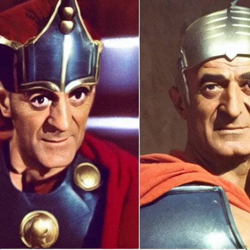 Prompt: Louis de Funès as Thor