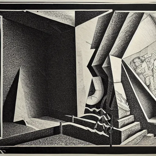 Image similar to lithography on paper secret lair conceptual figurative post - morden monumental dynamic portrait by goya and escher and hogarth, illusion surreal art, highly conceptual figurative art, intricate detailed illustration, controversial poster art, polish poster art, geometrical drawings, no blur