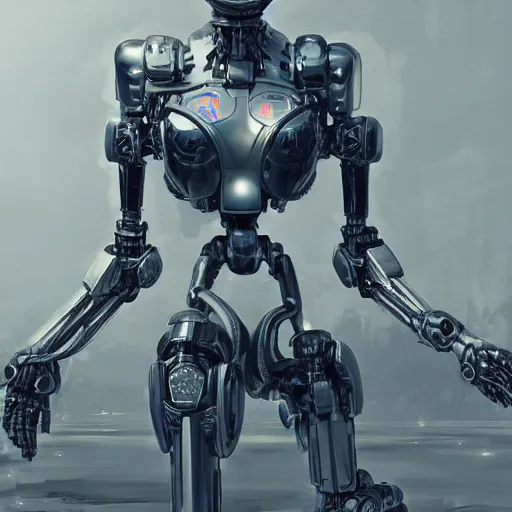 Image similar to a hyperdetailed robot made out of black ivory, digital art, 8 k resolution, unreal engine, highly detailed, photorealistic by wlop, greg rutkowski