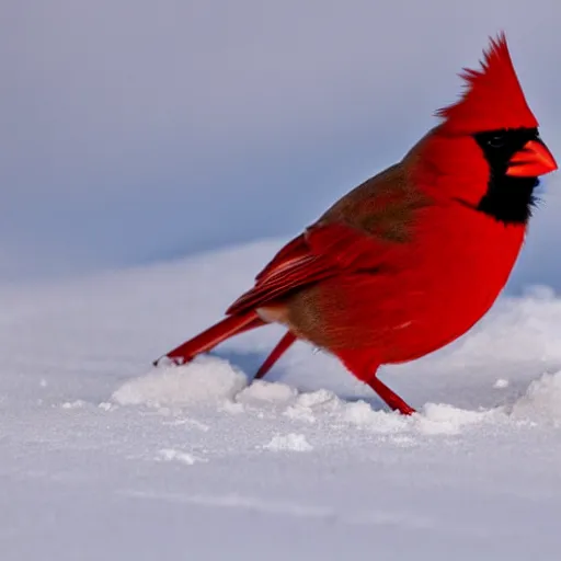 Prompt: cardinal in the snow