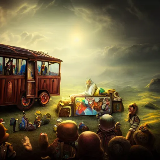 Prompt: stunning concep art of the wisdom express itself : fear, joy, moment, ideas, characters, objects by awarded digital art, deviantart, cinematic, sharp focus, highly detailed, soft lighting, 8 k hd resolution, high quality image