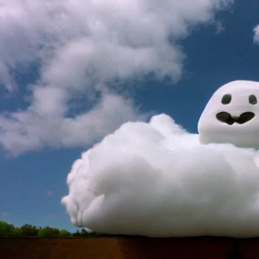 Image similar to fluffy clouds looking like stay puft marshmellow man