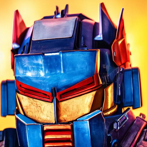 Prompt: A man that looks like Optimus prime, 4k, self portrait