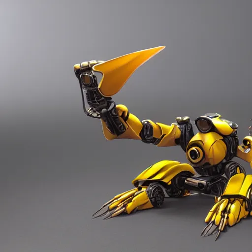 Image similar to hard surface, robotic platform, based on bumblebee, 6 claws, unreal engine