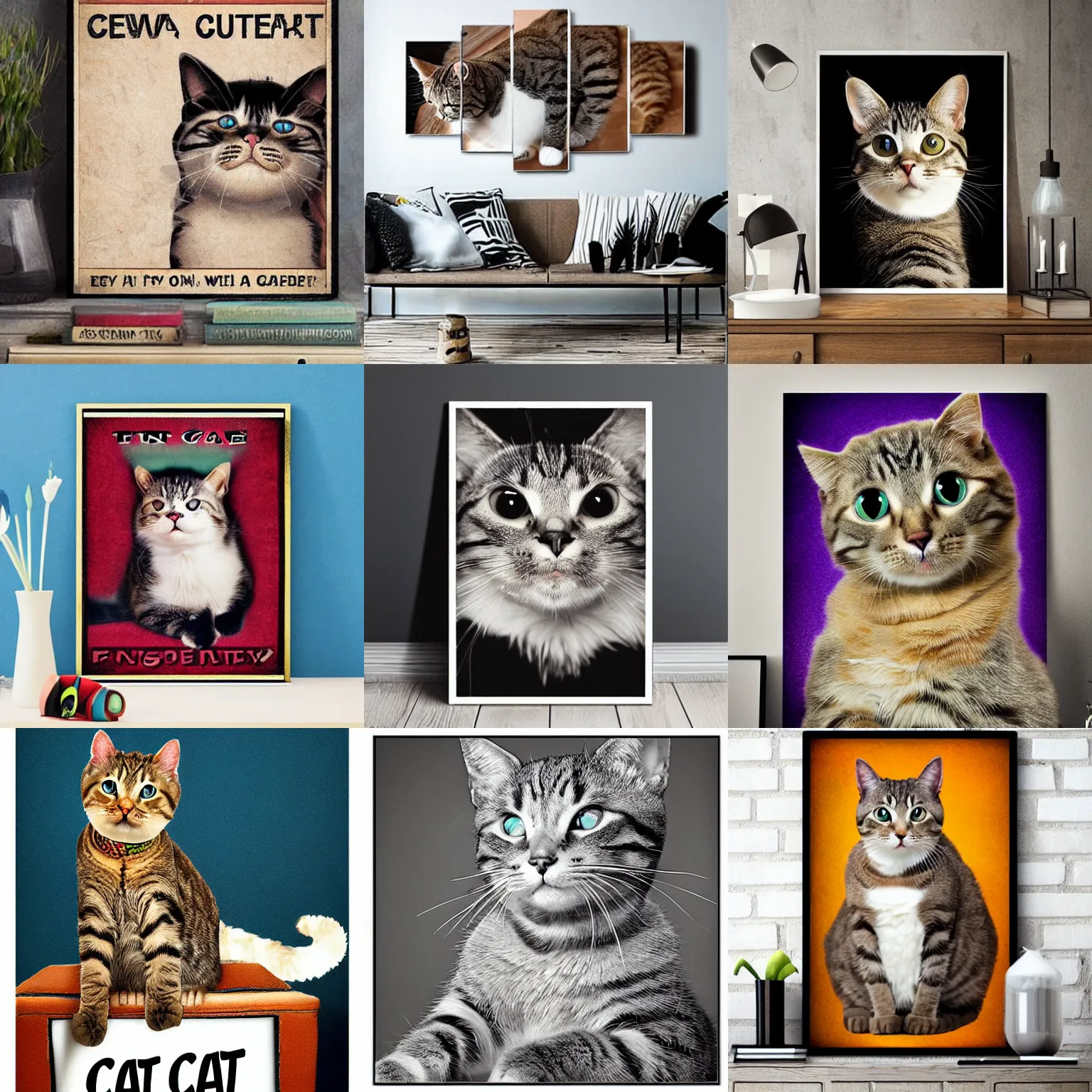 Prompt: funny cat poster