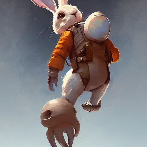 Image similar to 🐇👨‍🚀, digital Art,hyperrealist, artstation, greg rutkowski