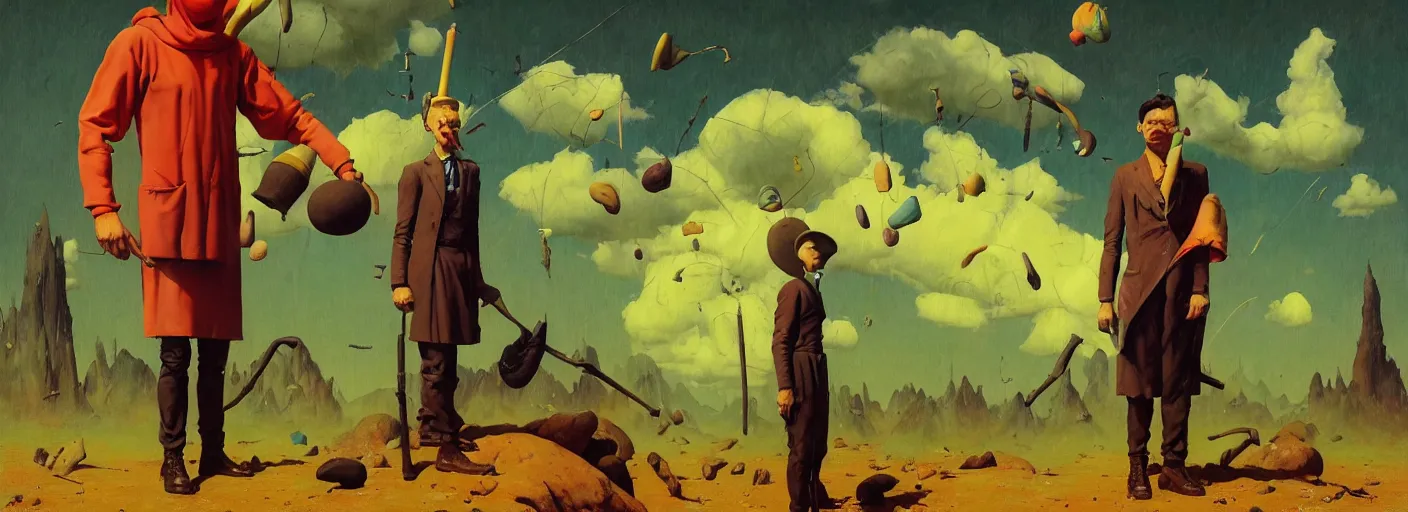 Image similar to full - body portrait surreal colorful clay fighting artstation rpg gentleman character concept art anatomy, action pose, very coherent and colorful high contrast masterpiece by norman rockwell franz sedlacek hieronymus bosch dean ellis simon stalenhag rene magritte gediminas pranckevicius, dark shadows, sunny day, hard lighting, reference sheet white! background